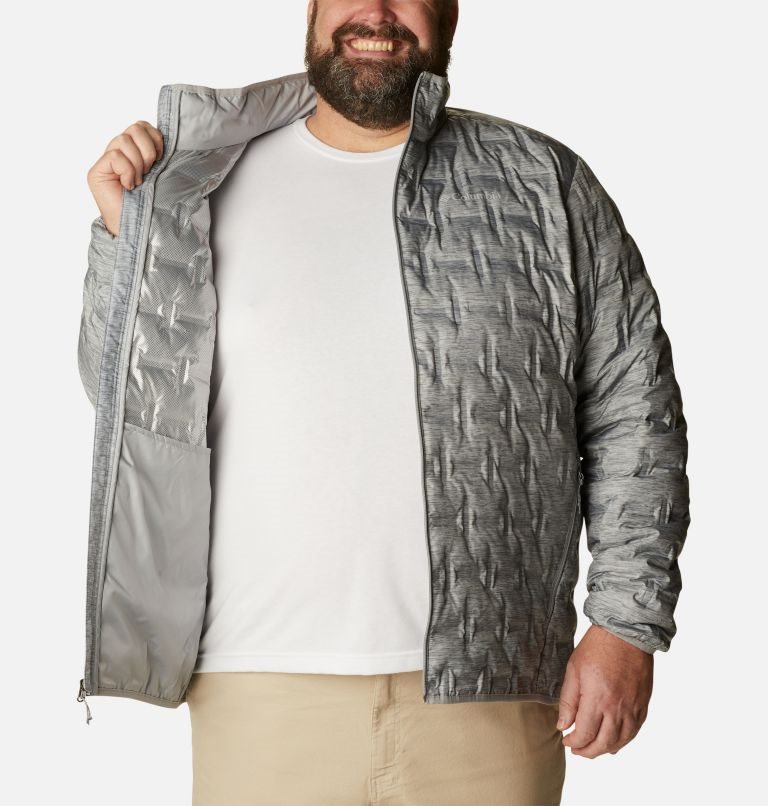 Men's Columbia Delta Ridge Down Jackets Grey | Plus Size CA-AC654